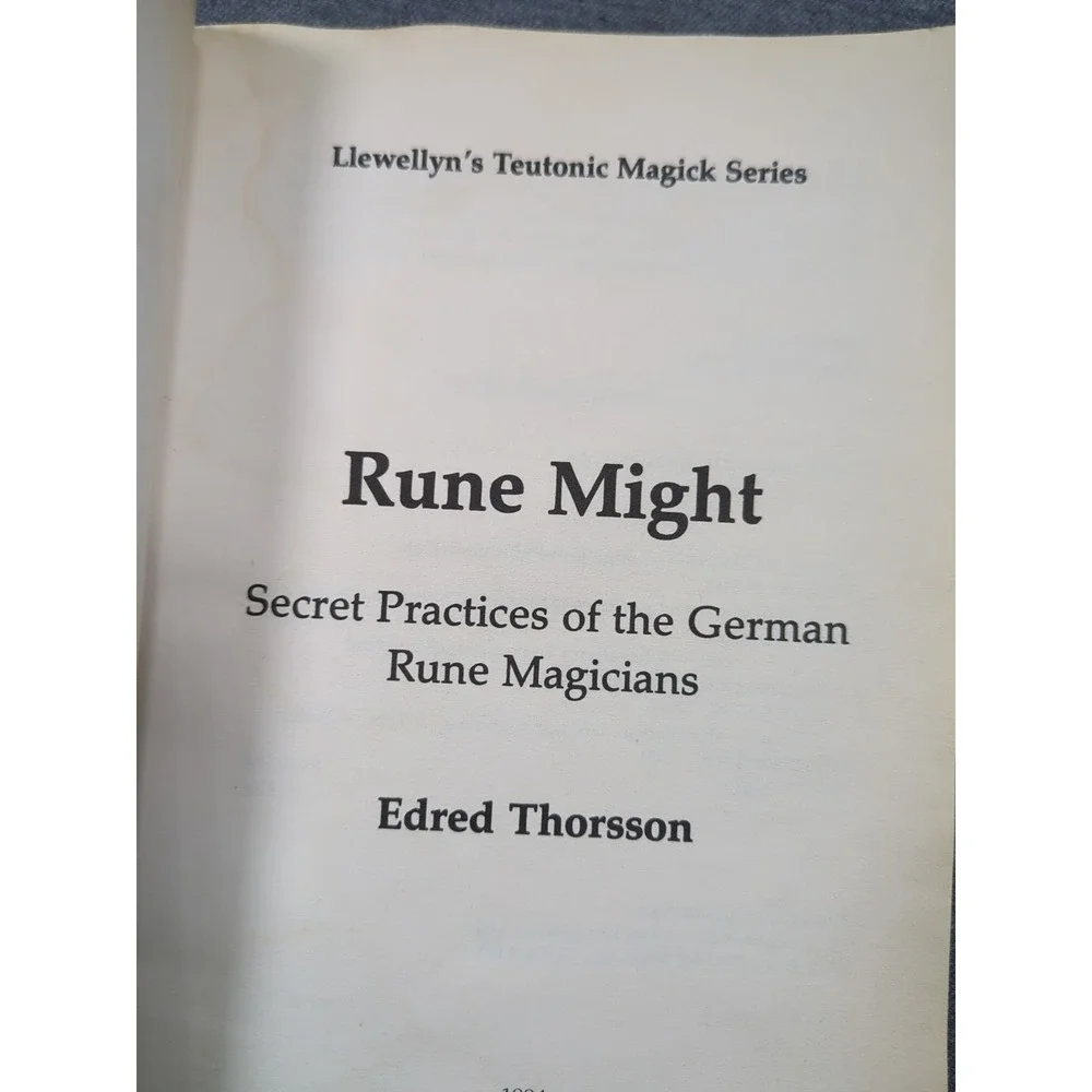 1994 Rune Might Edred Thorsson First Edition Secret Practices German Magicians‎